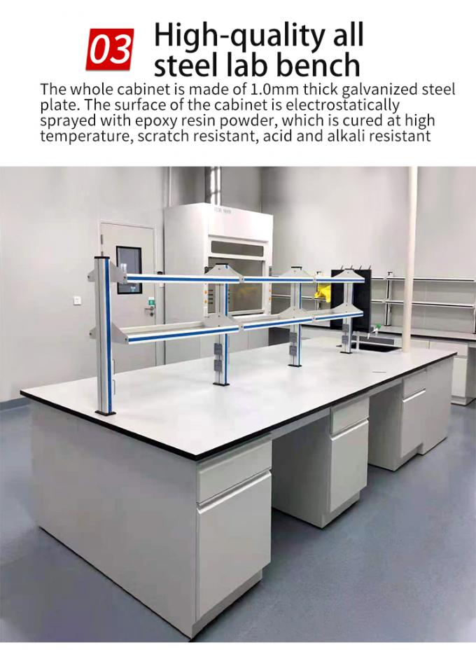 Tableau de travail de laboratoire de chimie en acier de haute qualité et de taille standard de 80 kg - finition de surface bleue 6