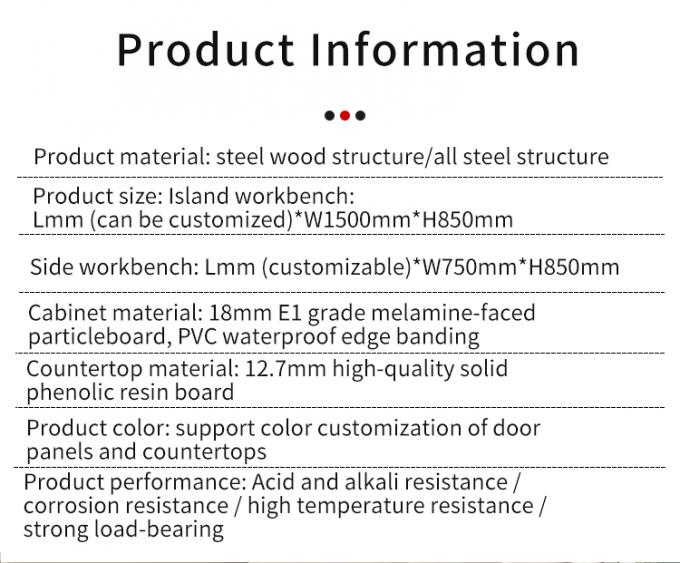 Tableau de travail de laboratoire de chimie en acier de haute qualité et de taille standard de 80 kg - finition de surface bleue 7