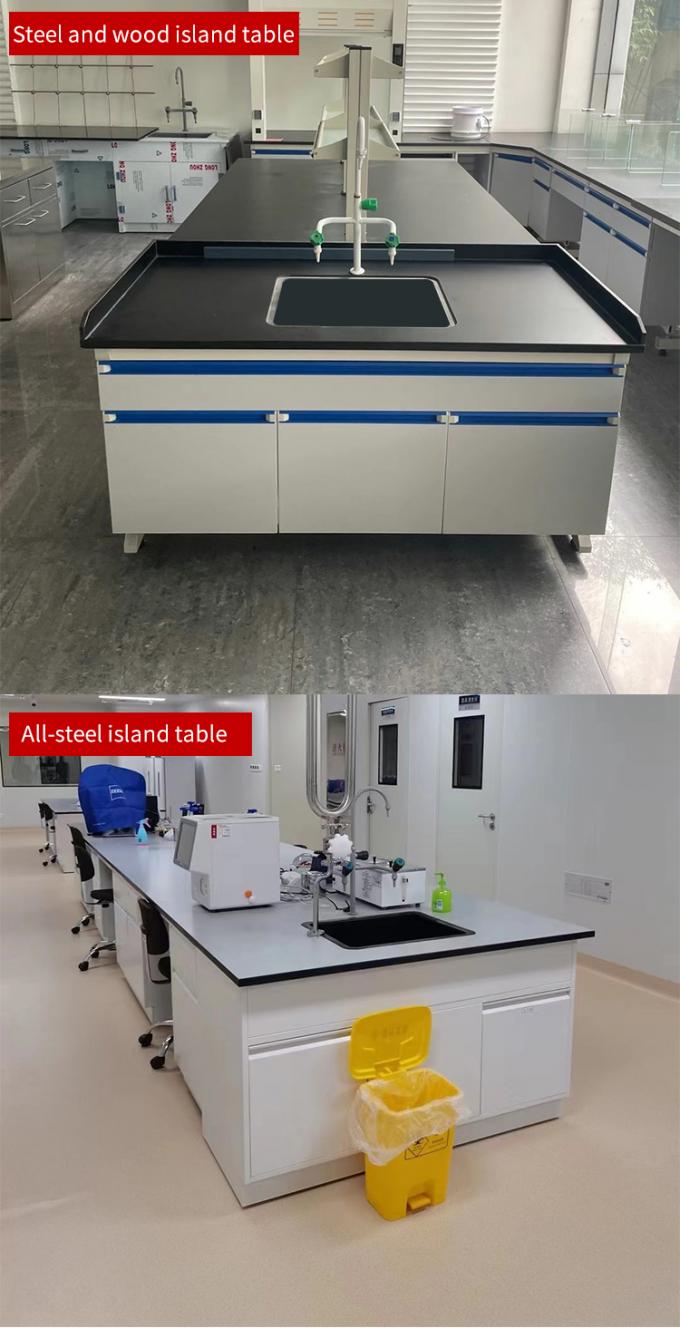 Tableau de travail de laboratoire de chimie en acier de haute qualité et de taille standard de 80 kg - finition de surface bleue 8