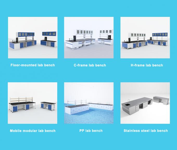 Bancs de travail en acier antirouille de laboratoire avec le stockage universel 9