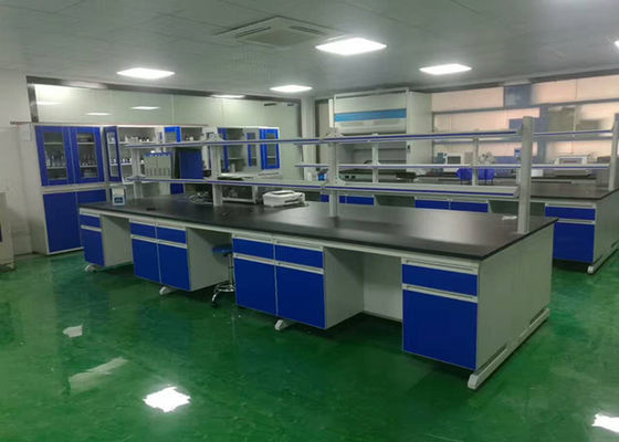 Bon prix Meubles en bois chimiques de laboratoire, banc d'île de laboratoire avec l'étagère de réactif en ligne