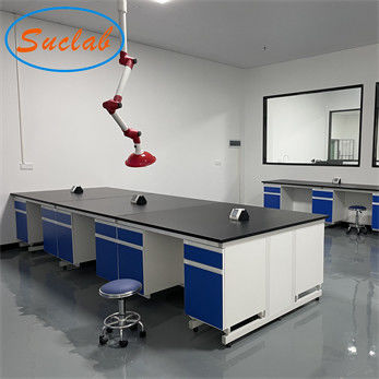 Bon prix 2022 bancs de laboratoire faits professionnellement adaptés aux besoins du client les Tableaux résistants chimiques blancs de laboratoire de gris bleu fonctionnent des bancs Manufaturers en ligne