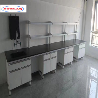 Bon prix Benche de laboratoire de chimie ergonomique conçue avec des placards de dessin des tiroirs et des racks en ligne