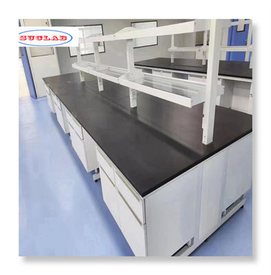 Bon prix Comme le dessin 1500 * 750 * 900MM Bureau d'expérimentation en chimie avec le nombre de lumières en ligne