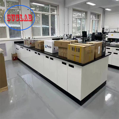 Bon prix Compteurs en résine époxy Bancs de laboratoire de chimie avec armoire à base en bois en ligne
