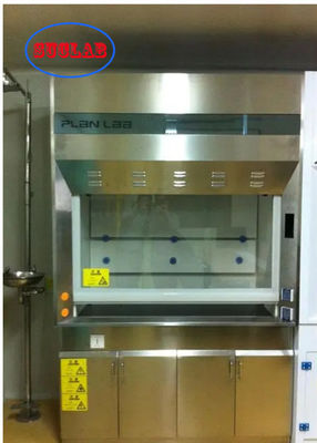 Bon prix Protection du travailleur de laboratoire Capot de fumée à conduit blanc Système de placards de fumée de laboratoire avec échappement à conduit en ligne