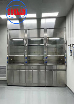 Bon prix Efficacité de la ventilation Laboratoire à conduits Capuche à fumée avec système de sécurité automatisé et lumière LED en ligne