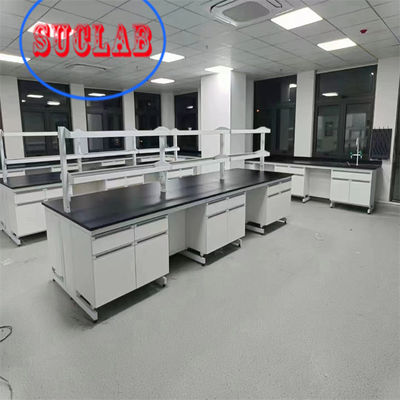 Bon prix Laboratoire de chimie du bois d'acier Bureau de travail Laboratoire de travail de cas Hong Kong avec plateau de travail en résine époxy en ligne