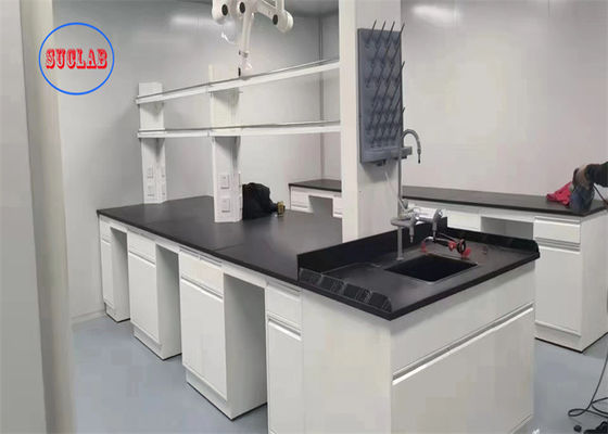 Bon prix Banque de laboratoire en acier Hong Kong Meubles de laboratoire de chimie Vietnam Avec évier en PP et robinet en laiton en ligne
