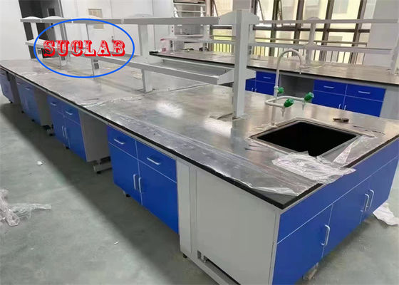 Bon prix Tableau de laboratoire à plusieurs cabinets / banc de laboratoire avec surface de travail en résine phénolique ou en résine époxy en ligne