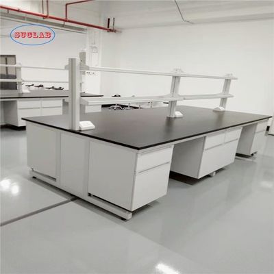 Bon prix Tableau de travail de laboratoire de chimie en C-frame avec résine phénolique ou résine époxy et matériaux en acier inoxydable en ligne