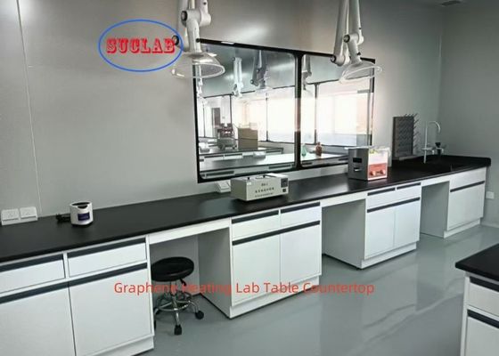 Bon prix Étagère en verre réglable Bancs de laboratoire de chimie Station de travail de laboratoire de chauffage avec cadre de 12 mm d'épaisseur et DTC 16 pouces trois sections de rail silencieux en ligne