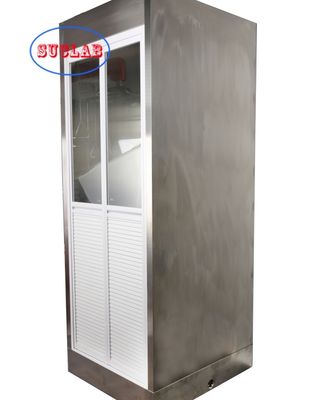 Bon prix Salle de douche oculaire et de douche de sécurité d'urgence industrielle avec pommeau de pulvérisation à débit doux et pommeau de douche en acier inoxydable en ligne