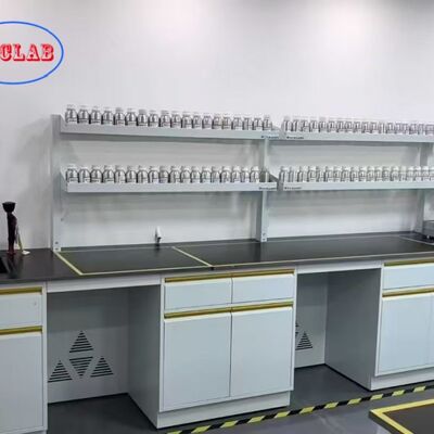 Bon prix Bancs de laboratoire de chimie modulaires Options blanches/bleues/jaunes/noires pour les laboratoires de chimie en ligne